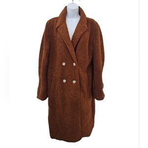 New Wishlist Sherpa Fleece Jacket Women Size M Brown Button Front